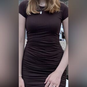 Aritzia Babaton Chocolate Mini Dress